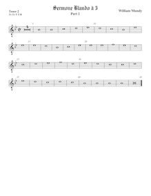 Partition ténor viole de gambe 2, octave aigu clef, Sermone Blando