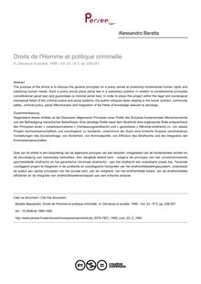 Droits de l Homme et politique criminelle - article ; n°3 ; vol.23, pg 239-257