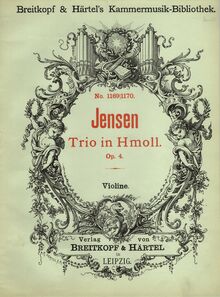 Partition Color Covers, Piano Trio, Op.4, B Minor, Jensen, Gustav