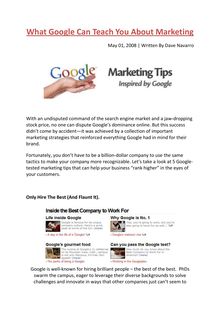 What Google Can Teach You About Marketing