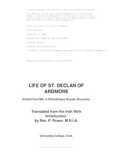 The Life of St. Declan of Ardmore