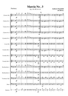 Partition complète, Marcia No.3, Op.120, Ponchielli, Amilcare