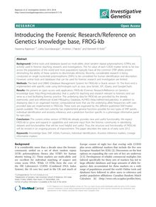 Introducing the Forensic Research/Reference on Genetics knowledge base, FROG-kb