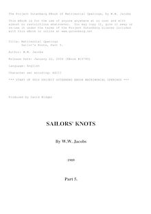 Matrimonial Openings - Sailor s Knots, Part 5.
