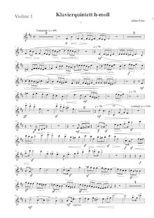 Partition violon 1, Piano quintette No.1, Klavierquintett Nr.1 h-moll