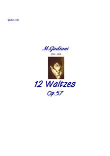 Partition complète, 12 valses, Op.57, Dodici Valzer, Op.57, Giuliani, Mauro