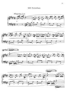 Partition préludes et Fugues Nos.13–24, BWV 858–869, Das wohltemperierte Klavier I