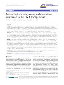 Endotoxin-induced cytokine and chemokine expression in the HIV-1 transgenic rat