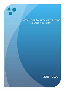 Rapport d Activités du CAE 2008-2009 - Conseil des Architectes d ...