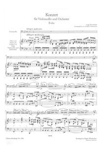 Partition violoncelle / Piano Reduction, violoncelle Concerto en B♭ major G.482