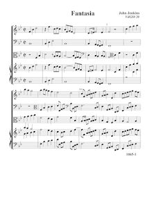 Partition Fantasia VdGS No. 20 - partition complète, fantaisies et Pavin pour 3 violes de gambe et orgue
