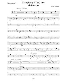 Partition basson 2, Symphony No.7  Requiem , C minor, Rondeau, Michel par Michel Rondeau