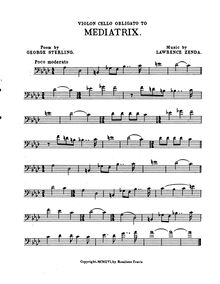 Partition de violoncelle pour No.2, chansons (1916), Zenda, Lawrence