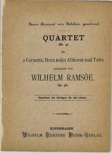 Partition couverture couleur, quatuor, No. 5, für 2 Cornette, cor (oder Althorn) und Tuba, Op. 38