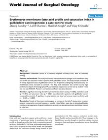 Erythrocyte membrane fatty acid profile and saturation index in gallbladder carcinogenesis: a case-control study