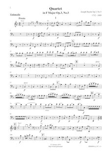 Partition violoncelle, corde quatuors, Op.3, Haydn, Joseph par Joseph Haydn