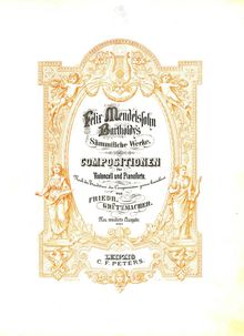 Partition de piano, violoncelle Sonata No.1, Op.45, Mendelssohn, Felix