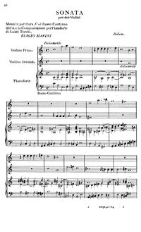 Partition complète, Sonata per 2 Violini, Marini, Biagio