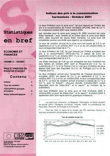 Indices des prix à la consommation harmonisés - Octobre 2001
