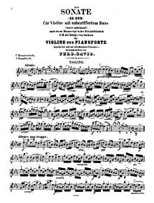 Partition de violon, violon Sonata en E-flat major, E♭ Major