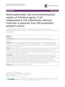 Histomorphometric and immunohistochemical analysis of infectious agents, T-cell subpopulations and inflammatory adhesion molecules in placentas from HIV-seropositive pregnant women