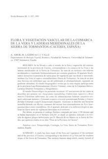 Flora y vegetación vascular de la comarca de La Vera y laderas meridionales de la Sierra de Tormantos (Cáceres, España)