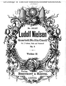 Partition violon 2, corde quatuor No.2, Op.5, C minor, Nielsen, Ludolf