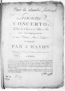 Partition Piano solo, Piano Concerto, Hob.XVIII:3, F major, F major