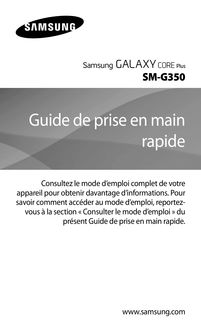 Guide de prise en main rapide du Samsung Galaxy Core Plus SM-G350