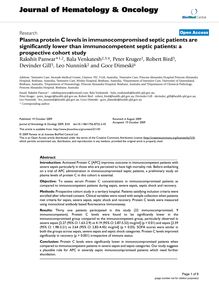 Plasma protein C levels in immunocompromised septic patients are significantly lower than immunocompetent septic patients: a prospective cohort study