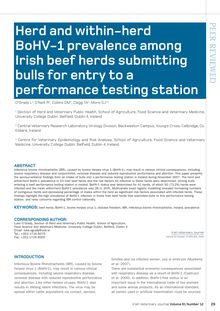 Herd and within-herd BoHV-1 prevalence among irish beef herds submitting bulls for entry to a performance testing station