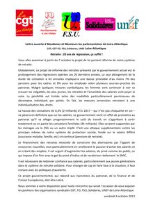 Lettre ouverte aux parlementaires de Loire-Atlantique  CGT, CGT-FO, FSU, Solidaires, UNEF Loire-Atlantique 