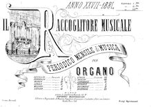 Partition September 1884 issue: partition complète, Contributions to pour Raccoglitore Musical, February 1883
