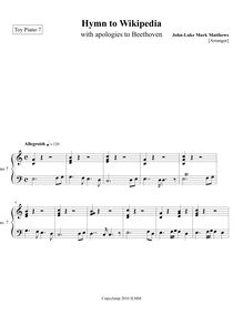 Partition Toy Piano 7, Hymn to Wikipedia, D major, Matthews, John-Luke Mark