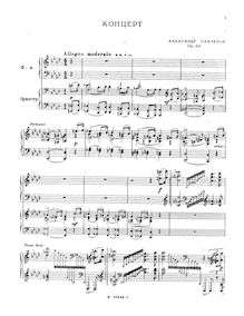 Partition complète, Piano Concerto No.1, Op.92, Glazunov, Aleksandr par Aleksandr Glazunov