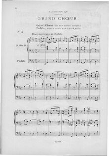Partition Grand choeur (la bémol), Douze pièces nouvelles pour orgue ou piano-pédalier, Op.59
