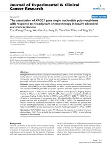 The association of XRCC1gene single nucleotide polymorphisms with response to neoadjuvant chemotherapy in locally advanced cervical carcinoma