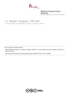 J.-L. Margolin : Singapour, 1959-1987   ; n°3 ; vol.40, pg 403-404