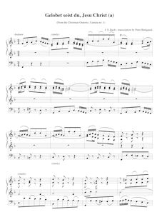 Partition complète (tune en à gauche main - transposed to F major), Weihnachtsoratorium