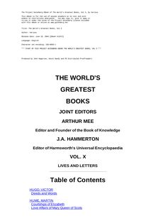 The World s Greatest Books — Volume 10 — Lives and Letters