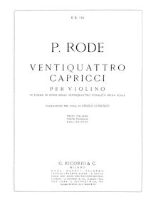 Partition complète, 24 Caprices pour violon, Rode, Pierre par Pierre Rode