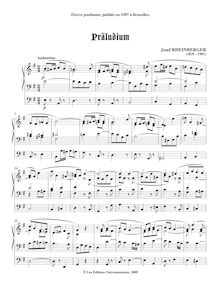 Partition complète, Prelude en E minor, Rheinberger, Josef Gabriel par Josef Gabriel Rheinberger