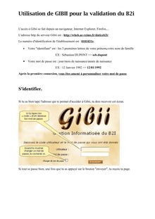 Utilisation de GIBII pour la validation du B2i