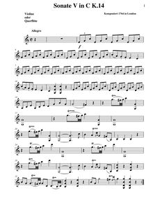 Partition violon (flûte) , partie, violon Sonata, Violin Sonata No.9