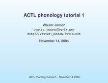 ACTL phonology tutorial 1