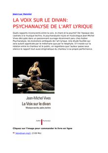 LA VOIX SUR LE DIVAN: PSYCHANALYSE DE L ART LYRIQUE & La musique raconte-t-elle une histoire ?