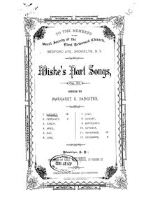 Partition , January, Partsongs, Wiske, Charles Mortimer