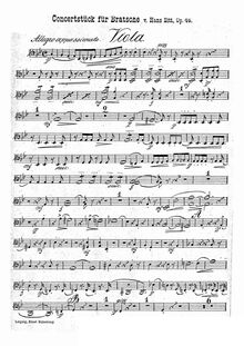 Partition altos, Konzertstück G-moll für Bratsche (viole de gambe) mit Begleitung des Orchesters oder Pianoforte, Op.46