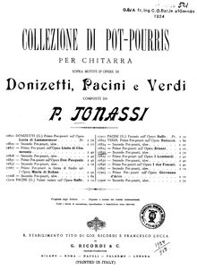 Partition Potpourri No.2, Pot-Pourris on Verdi s  Ernani , Tonassi, Pietro