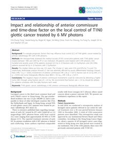 Impact and relationship of anterior commissure and time-dose factor on the local control of T1N0 glottic cancer treated by 6 MV photons